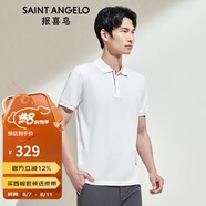 報喜鳥（SAINT ANGELO）涼感短袖polo衫男純棉易打理上衣KEST242035U白50