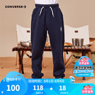 Converse匡威兒童男童褲子冬季加絨新款運動防蚊衛(wèi)褲小女孩經(jīng)典款束腳長褲 藏青藍(冬季加絨) 120 /56 【建議身高110-116cm】