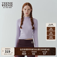 Teenie Weenie小熊女裝簡(jiǎn)約簡(jiǎn)約冬裝吸濕發(fā)熱抓絨半高領(lǐng)打底衫T恤 淺紫色 M (165)