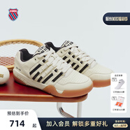 蓋世威（K·SWISS）【秀場同款】運動鞋男女鞋復古真皮休閑低幫板鞋Si-18滿貫鞋8381 9275-202蘆筍白/純黑 男女同款 43