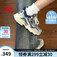 卡帕（Kappa）官方羽翼背靠背老爹鞋女夏季厚底增高休閑運動鞋子女 灰棕藍 36.5