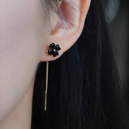 伊黛兒黑色四葉草耳線(xiàn)女2026年新款耳環(huán)輕奢小眾設計感氣質(zhì)耳飾品 E3695幸運四葉草耳線(xiàn)