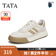 他她（TATA）男士阿甘男鞋復古德訓鞋男運動(dòng)休閑鞋厚底板鞋小白鞋PCB01AM3 QDR01AM4米/灰/杏 39