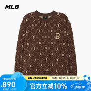 MLB衛(wèi)衣男女情侶簡(jiǎn)奢鉆石老花圓領(lǐng)套頭刺繡外套3AMTM0134-43BRD-XS