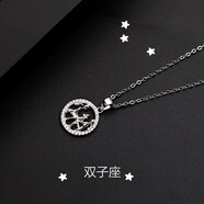 晗笛十二星座項(xiàng)鏈女S925純銀吊墜時(shí)尚鎖骨鏈天蝎座生日禮物送男女友 (雙子座)十二星座項(xiàng)鏈+禮盒