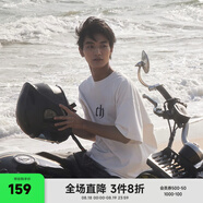 CHINISM  CH赤塵美式?jīng)龈兴俑啥绦鋞恤男士夏季潮流寬松休閑五分袖上衣 白色 （基礎(chǔ)款） XL