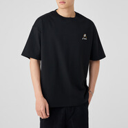 班尼路210g棉混紡短袖T恤男2025夏新款簡約刺繡男士體恤衫. 黑色 3XL