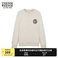 Teenie Weenie小熊春季美拉德簡(jiǎn)約圓領(lǐng)寬松休閑復(fù)古學(xué)院衛(wèi)衣上衣女 燕麥色 S (160)