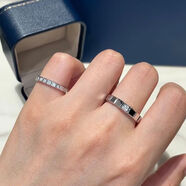 覽日鳥對戒夫妻小冰塊情侶戒指一對半圈鑲鉆活口簡約小眾輕奢高級感備婚 情侶一對活口均碼可調(diào)節(jié) 白色皮盒