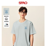 SPAO韓國同款男士短袖t恤夏季新款潮牌寬松圓領(lǐng)純棉體恤SPDX25SD01LD 灰#SP華麗文字 S