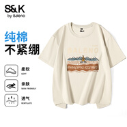 班尼路（Baleno）S&K系列夏季t恤男戶外運動休閑百搭半截袖上衣港風(fēng)潮流純棉衣服
