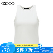G2000【多面彈性】G2000女裝SS24商場新款高級感羅紋布料圓領(lǐng)百搭背心 羅紋布料-雪白高圓領(lǐng)20寸 S