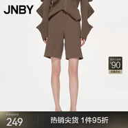 JNBY/江南布衣春秋西裝短褲挺括直筒休閑寬松通勤女舒適5N2E15840 216/臘粉駝色 S