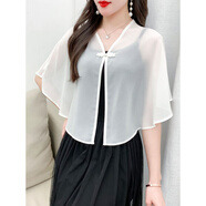 配吊帶裙的小外套夏季小披肩搭配裙子防曬衣女百搭外搭開(kāi)衫薄短款 白色