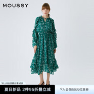 moussy 【歐陽娜娜同款】女裝新款度假連衣裙028GAH30-6140 035花紋綠色 M 00002