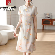 皮爾卡丹（pierre cardin）媽媽夏裝氣質(zhì)連衣裙高貴2025新款闊太太中老年女夏季洋氣雪紡裙子 28款橙色 XL 建議95斤以?xún)?
                                         title=