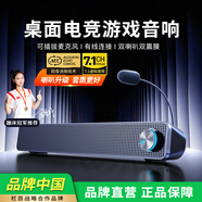 賽達(dá)電腦音響桌面音箱臺式機筆記本喇叭手機外接有線usb接口小型長條低音炮帶麥克風(fēng)一體 升級黑【喇叭升級音質(zhì)更好】