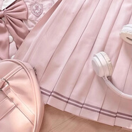 神北【神北JK】原創(chuàng  )草莓洛可可正版水手服制服日系學(xué)院校供百褶裙套裝 (草莓洛可可)單件帶襟線(xiàn)短裙 XS