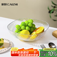 彩致（CAIZHI）水果盤(pán)家用客廳輕奢糖果堅果零食干果收納盤(pán) 銀邊透明果盤(pán)CZ6782