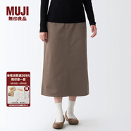 無(wú)印良品 MUJI 女式 絲光斜紋 裙子半身長(cháng)裙秋冬季簡(jiǎn)約風(fēng)純棉全棉BEK37C2A 深咖啡色 S(155/62A)