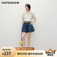紅袖（hopeshow）女士休閑牛仔短褲  90125141301 牛仔藍(lán)色 M
