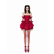 LSOULLSOUL Haze Dress 蝴蝶結(jié)喇叭形緊身胸衣連衣裙 S
