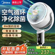 美的（Midea）電風(fēng)扇空氣循環(huán)扇落地扇智能語(yǔ)音遙控家用大風(fēng)力輕音四季凈化扇-A 【全網(wǎng)熱銷(xiāo)】智能語(yǔ)音+颶風(fēng)全屋循環(huán)扇-極地白