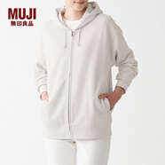 無(wú)印良品 MUJI 男女通用 緊密編織毛圈 拉鏈連帽衫 休閑外套 無(wú)性別 衛(wèi)衣 銀灰色 S -M(165/88A)