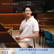 Tommy Hilfiger【輕柔感】夏男珠地網(wǎng)眼商務(wù)純色修身短袖T恤翻領(lǐng)POLOJ9197