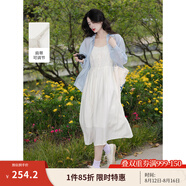 茵曼（INMAN）章若楠同款歐若風(fēng)天絲薄開(kāi)衫女裝襯衫2025夏季新品長(cháng)袖襯衣 吊帶裙田園杏-18322336 M