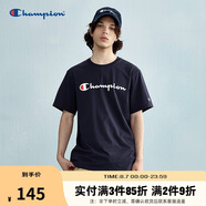 Champion冠軍情侶短袖新款美式潮牌t恤寬松休閑純棉上衣 藏青色 M