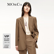 MO&Co.冬季中性化剪裁泰迪熊廓形感西裝JK服 萌寵部落moco 淺咖色 S