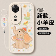 淺笙適用榮耀Play10C手機殼NIC-AN00新款硅膠軟殼華為Play10C小清新高級5G全包防摔外殼卡通可愛(ài)保護套 【白色-肌理小象】送掛環(huán) 榮耀Play10C