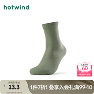 熱風(fēng)（Hotwind）秋季新款男士簡(jiǎn)約素色百搭中幫襪舒適保暖中筒襪男 30深綠 (AAA抑菌-40支精梳棉） 1雙 F
