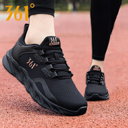 361°女鞋 運(yùn)動鞋夏季網(wǎng)鞋透氣網(wǎng)面鞋黑色跑鞋通勤鞋正品361度跑步鞋女 曜石黑/玫瑰金 35