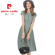 皮爾卡丹（pierre cardin）歐美高端棉綢大碼女裝有口袋的綿綢連衣裙子夏季法式2024新款 淺藍(lán)色: S :95-110斤