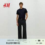 H&M男裝T恤2025年夏季新款時尚休閑正肩棉質(zhì)T恤1207724 海軍藍 S 170/92