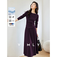 梵希蔓氣質(zhì)通勤套裝裙女2025年春秋新款收腰上衣傘裙子洋氣兩件套 M8577 桑葚紫 L