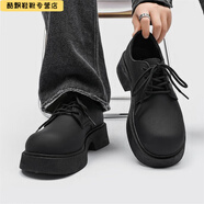 麥潮尚巴黎大頭米奇德比鞋男夏季透氣vibe風(fēng)老爹皮鞋女情侶厚底高街小眾 黑色 44 增高標(biāo)準(zhǔn)皮鞋碼(運(yùn)動(dòng)鞋碼選小