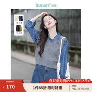 茵曼（INMAN）針織馬甲女老錢風(fēng)V領(lǐng)薄2025春冬女裝新款學(xué)院風(fēng)內(nèi)搭毛衣上 蒼灰色 L