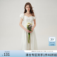 范思藍恩法式波點(diǎn)氣質(zhì)顯瘦A字連衣裙夏季新款裙子12203 白底黑波點(diǎn) XS