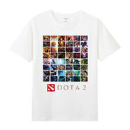 汀晨刀塔2衣服 Agitation新款短袖T恤 dota2 刀塔海報版T恤 DOTA全英 白1 M
