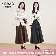 婭麗達(dá)赫本風(fēng)仿毛呢半身裙女2023秋冬新款a字傘裙遮胯氣質(zhì)長(zhǎng)裙子 灰色 XL