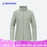 迪卡儂（DECATHLON）保暖戶外抓絨衣外套男女運(yùn)動(dòng)寬松秋搖粒絨外套沖鋒衣內(nèi)膽 女款-全拉鏈-蒼穹綠 S