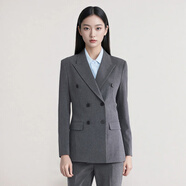 特洛曼灰色西裝套裝女職業(yè)裝氣質(zhì)通勤商務(wù)休閑正裝面試春秋西服外套工裝