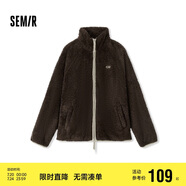 森馬（Semir）外套女插肩袖珊瑚絨仿羊羔毛2024冬季立領(lǐng)寬松夾克109724108003