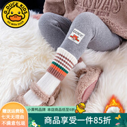G.DUCKKIDS童裝女童打底褲加絨秋冬季女寶寶棉褲子冬款洋氣潮外穿兒童保暖褲 灰色彩色熊棉褲 90 建議身高80-90cm年齡1歲半-2歲