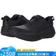 HOKA ONE ONE女鞋運動鞋Bondi SR公路跑鞋減震防水全粒面皮革鞋面舒適9396277 Black/Black 9