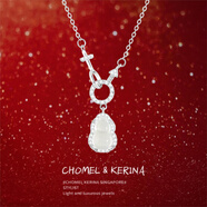 老廟玉髓福祿純銀s999新中式葫蘆項鏈女輕奢小眾設(shè)計生日禮物 玉髓福祿項鏈/s925銀帶證書