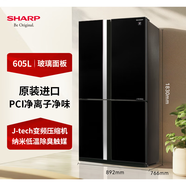 夏普SHARP/夏普電冰箱原裝進口605L十字四門PCI除味家用SJ-G SJ-GX79F-BK(BCD-605WWGE-B